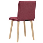 vidaXL Scaune de bucătărie, 2 buc., roșu vin, material textil