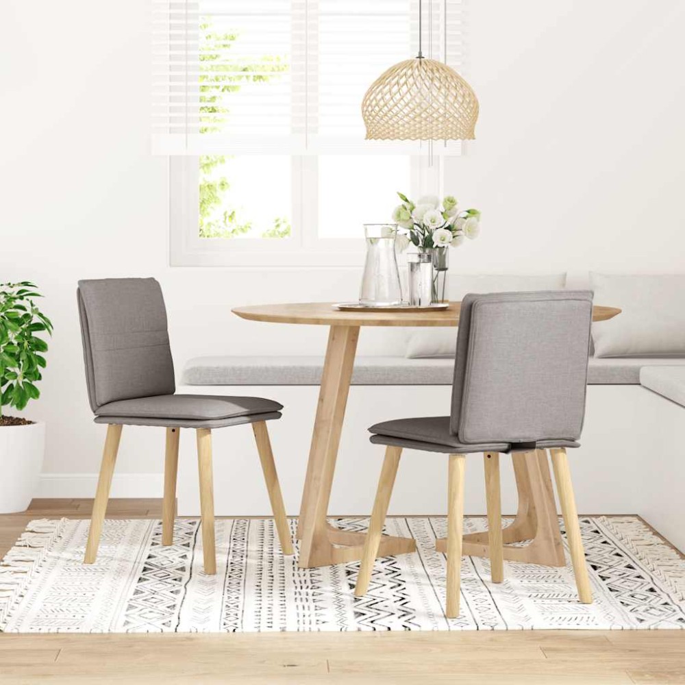 vidaXL Scaune de bucătărie, 2 buc., gri taupe, material textil