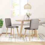 vidaXL Scaune de bucătărie, 2 buc., gri taupe, material textil vidaXL Scaune de bucătărie, 2 buc., gri taupe, material textil