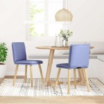 vidaXL Scaune de sufragerie 2 buc țesătură Jeans Blue vidaXL Scaune de sufragerie 2 buc țesătură Jeans Blue