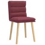 vidaXL Scaune de bucătărie, 2 buc., roșu vin, material textil