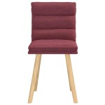 vidaXL Scaune de bucătărie, 2 buc., roșu vin, material textil