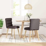 vidaXL Scaune de masă, 2 buc., maro închis, material textil vidaXL Scaune de masă, 2 buc., maro închis, material textil