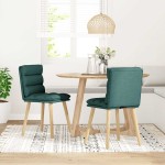 vidaXL Scaune de bucătărie, 2 buc., verde închis, material textil vidaXL Scaune de bucătărie, 2 buc., verde închis, material textil