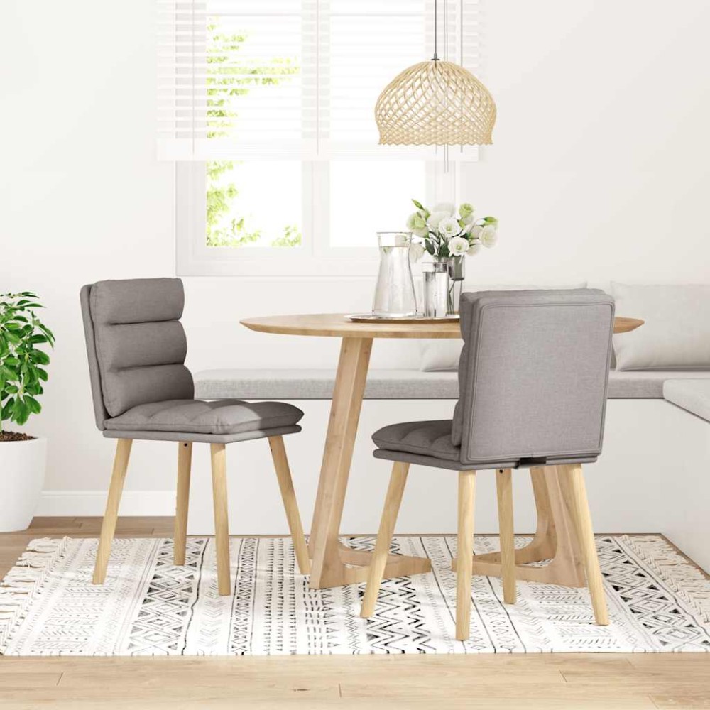 vidaXL Scaune de bucătărie, 2 buc., gri taupe, material textil