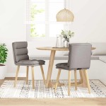 vidaXL Scaune de bucătărie, 2 buc., gri taupe, material textil vidaXL Scaune de bucătărie, 2 buc., gri taupe, material textil
