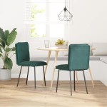 vidaXL Scaune de sufragerie, 2 buc., verde închis, catifea vidaXL Scaune de sufragerie, 2 buc., verde închis, catifea