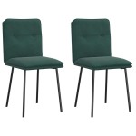 vidaXL Scaune de sufragerie, 2 buc., verde închis, catifea vidaXL Scaune de sufragerie, 2 buc., verde închis, catifea