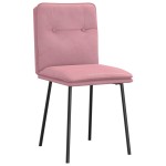 vidaXL Scaune de sufragerie, 2 buc., roz, catifea vidaXL Scaune de sufragerie, 2 buc., roz, catifea