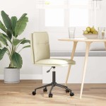 vidaXL Scaun de bucătărie, crem, piele ecologică