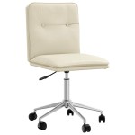 vidaXL Scaun de bucătărie, crem, piele ecologică