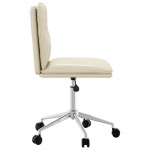 vidaXL Scaun de bucătărie, crem, piele ecologică