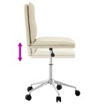 vidaXL Scaun de bucătărie, crem, piele ecologică