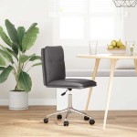 vidaXL Scaun de bucătărie, gri, piele ecologică vidaXL Scaun de bucătărie, gri, piele ecologică