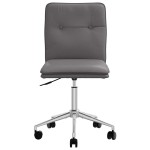 vidaXL Scaun de bucătărie, gri, piele ecologică vidaXL Scaun de bucătărie, gri, piele ecologică