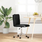 vidaXL Scaun de bucătărie, negru, piele ecologică vidaXL Scaun de bucătărie, negru, piele ecologică