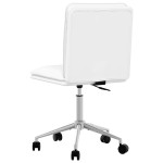 vidaXL Scaun de bucătărie, alb, piele ecologică vidaXL Scaun de bucătărie, alb, piele ecologică
