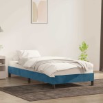 vidaXL Cadru de pat fără saltea, albastru închis, 80x210 cm, catifea vidaXL Cadru de pat fără saltea, albastru închis, 80x210 cm, catifea