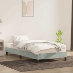 vidaXL Cadru de pat fără saltea, gri deschis, 90x210 cm, catifea