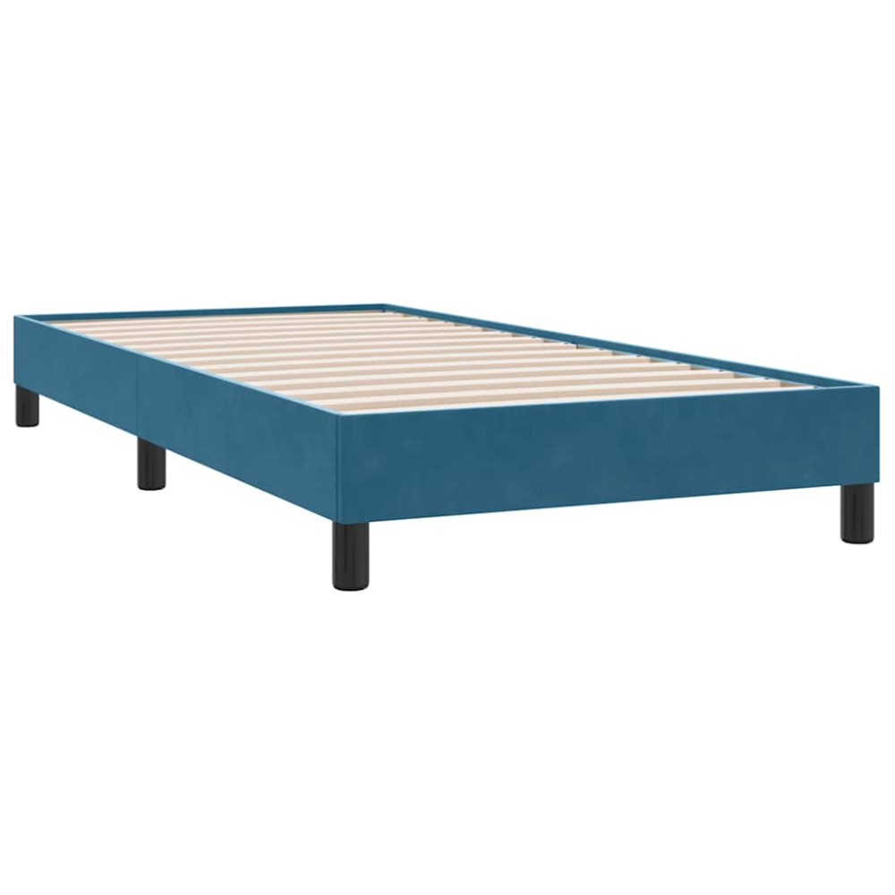 vidaXL Cadru de pat fără saltea, albastru închis, 100x210 cm, catifea