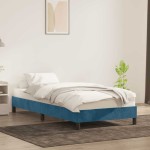 vidaXL Cadru de pat fără saltea, albastru închis, 100x210 cm, catifea