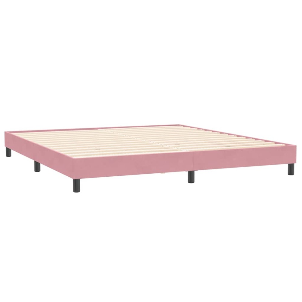 vidaXL Cadru de pat fără saltea roz 200x210 cm catifea