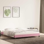 vidaXL Cadru de pat fără saltea roz 200x210 cm catifea vidaXL Cadru de pat fără saltea roz 200x210 cm catifea