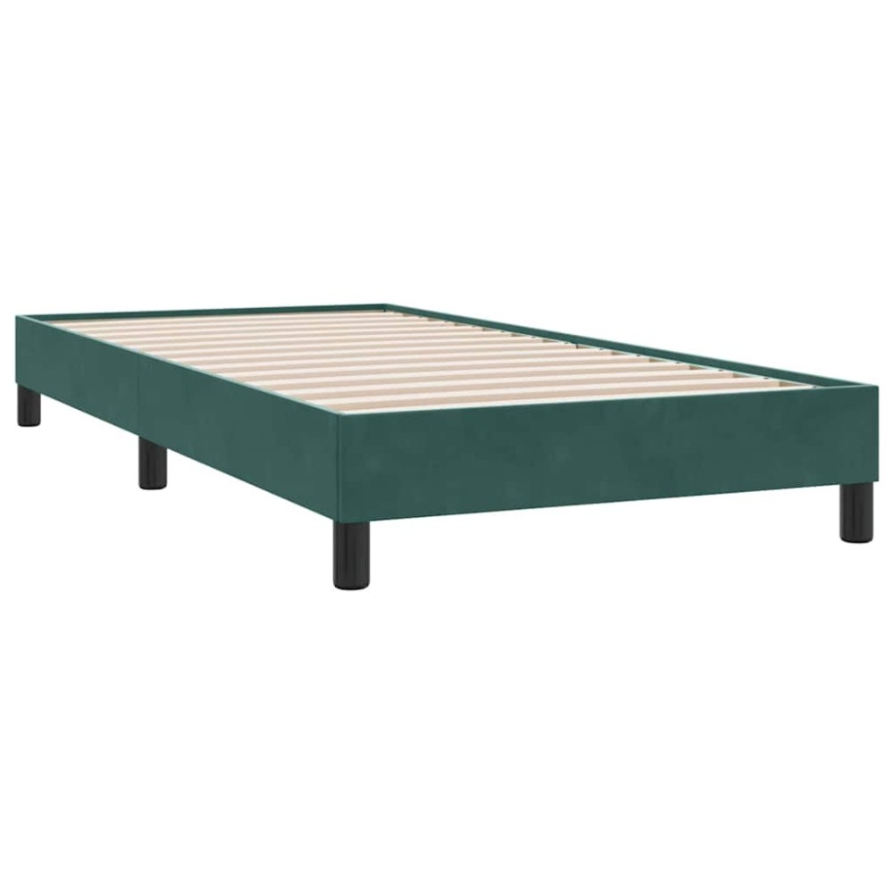 vidaXL Cadru de pat fără saltea verde închis 90x220 cm catifea