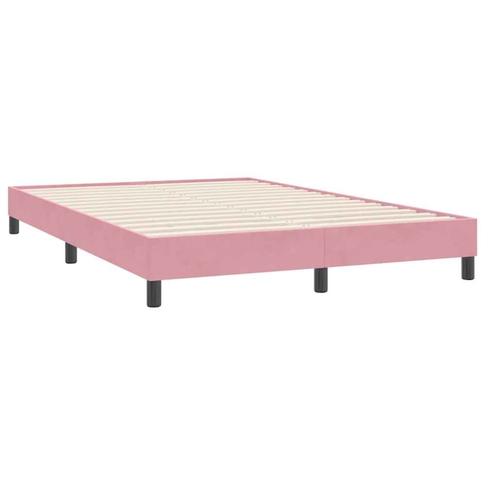 vidaXL Cadru de pat fără saltea roz 140x220 cm catifea