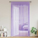 vidaXL Perdele șir 2 buc Violet 100x250 cm