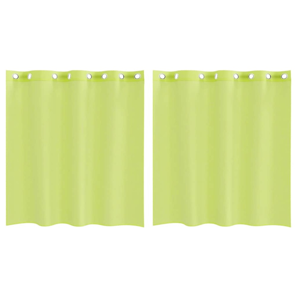 vidaXL Perdele Voile cu Oelii 2 buc Verde măr 140x140 cm