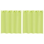 vidaXL Perdele Voile cu Oelii 2 buc Verde măr 140x140 cm vidaXL Perdele Voile cu Oelii 2 buc Verde măr 140x140 cm