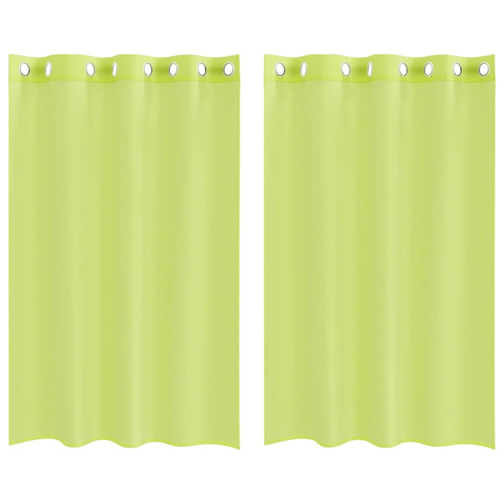 vidaXL Perdele Voile cu Oelii 2 buc Verde măr 140x175 cm