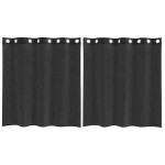 vidaXL Perdele Voile cu Oeje 2 buc Negru 140x140 cm vidaXL Perdele Voile cu Oeje 2 buc Negru 140x140 cm