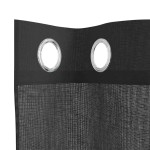 vidaXL Perdele Voile cu Oeje 2 buc Negru 140x140 cm vidaXL Perdele Voile cu Oeje 2 buc Negru 140x140 cm
