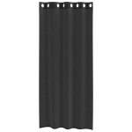 vidaXL Perdele Voile cu Oeli 2 buc Negru 140x225 cm
