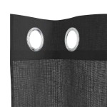 vidaXL Perdele Voile cu Oeli 2 buc Negru 140x245 cm