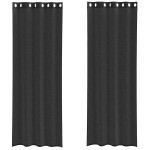 vidaXL Perdele Voile cu Oeli 2 buc Negru 140x300 cm vidaXL Perdele Voile cu Oeli 2 buc Negru 140x300 cm