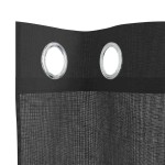 vidaXL Perdele Voile cu Oeli 2 buc Negru 140x300 cm vidaXL Perdele Voile cu Oeli 2 buc Negru 140x300 cm