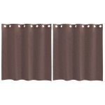 vidaXL Perdele Voile cu Oelii 2 buc Maro 140x140 cm