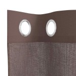 vidaXL Perdele Voile cu Oelii 2 buc Maro 140x140 cm