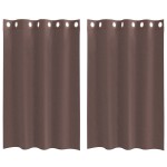 vidaXL Perdele Voile cu Oelii 2 buc Maro 140x175 cm