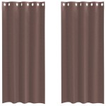 vidaXL Perdele Voile cu Oelii 2 buc Maro 140x245 cm
