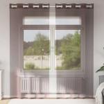 vidaXL Perdele Voile cu Oelii 2 buc Maro 140x245 cm