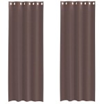 vidaXL Perdele Voile cu Oelii 2 buc Maro 140x300 cm