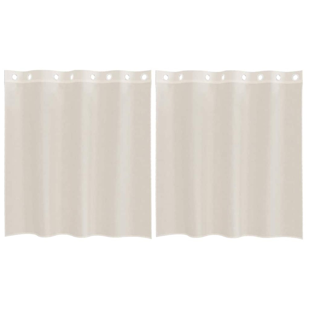vidaXL Perdele Voile cu Oelii 2 buc Crem 140x140 cm
