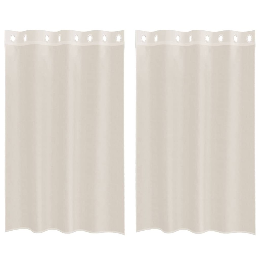 vidaXL Perdele Voile cu Oelii 2 buc Crem 140x175 cm