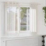 vidaXL Perdele Voile cu Oelii 2 buc Crem 140x175 cm vidaXL Perdele Voile cu Oelii 2 buc Crem 140x175 cm