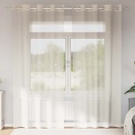 vidaXL Perdele Voile cu Oelii 2 buc Crem 140x225 cm vidaXL Perdele Voile cu Oelii 2 buc Crem 140x225 cm