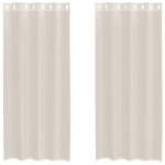 vidaXL Perdele Voile cu Oeli 2 buc Crem 140x245 cm